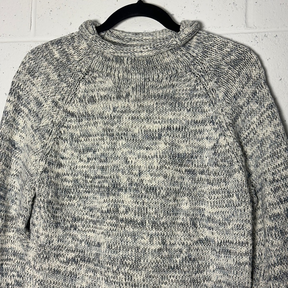 LLBean Sweater Marled Knit Mock roll Neck Raglan Sleeve Pullover Women Medium - Picture 1 of 6